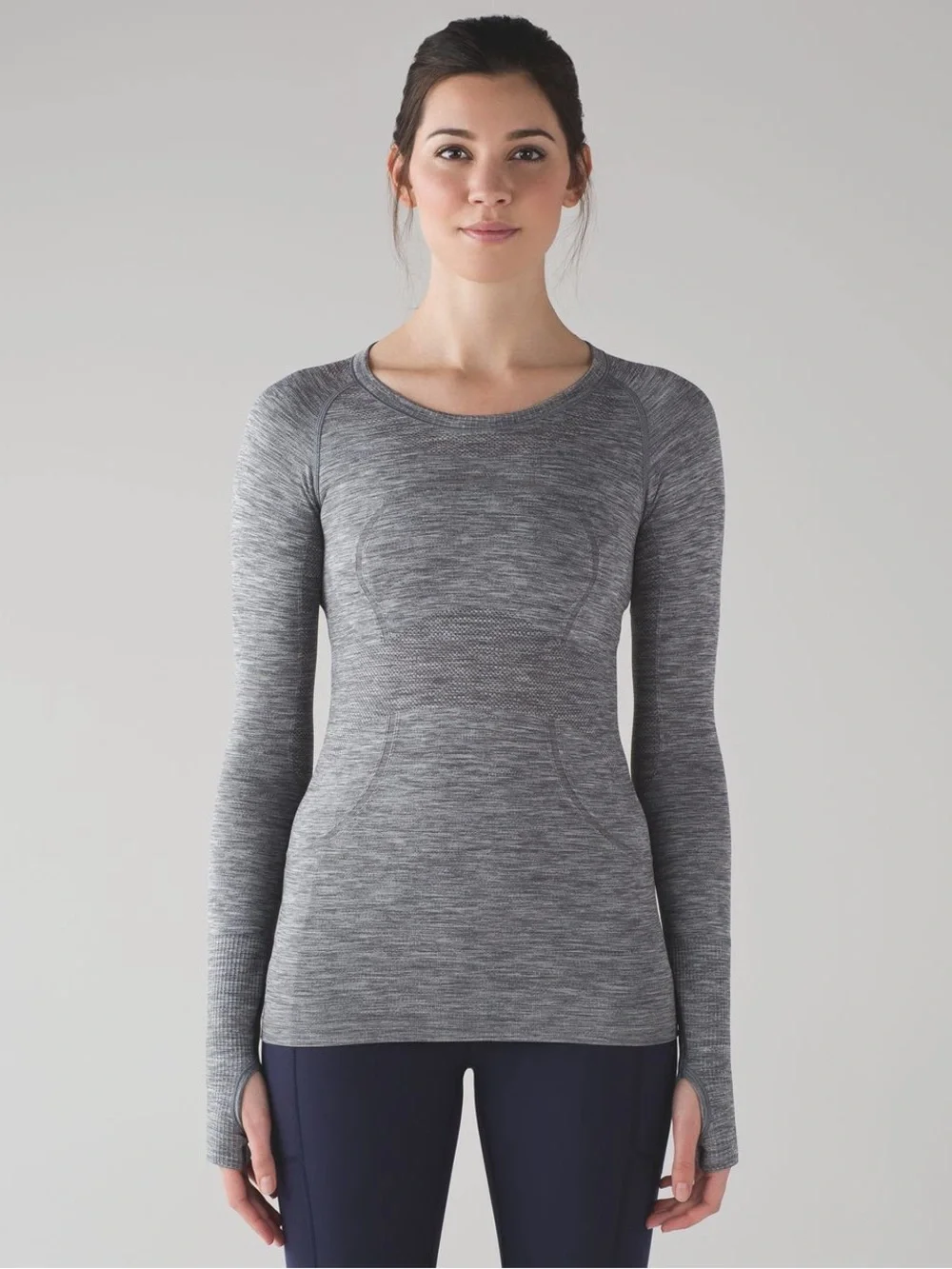 🩶‎ Lululemon Swiftly Tech Long Sleeve Crew Slate/White Size 6